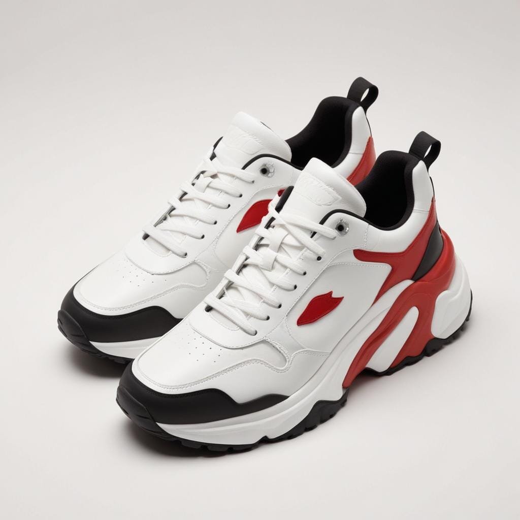 Red Black Stripped Sneakers